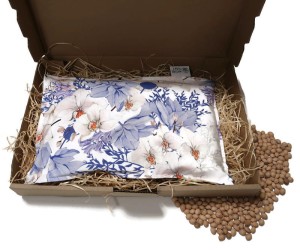 Termofor z pestek wiśni - duży - 20x30 Kwiaty fiolet III