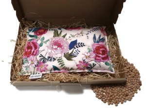 Termofor z pestek wiśni - duży - 20x30  Różowe piwonie